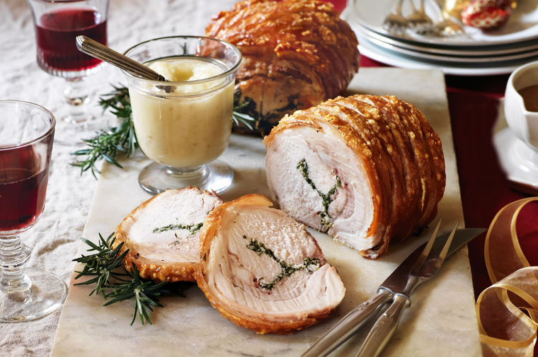 CHRISTMAS  Certified Free Range Pork Roast (1.5kg) - Apple, Sage and Rosemary Stuffing (Gluten Free)