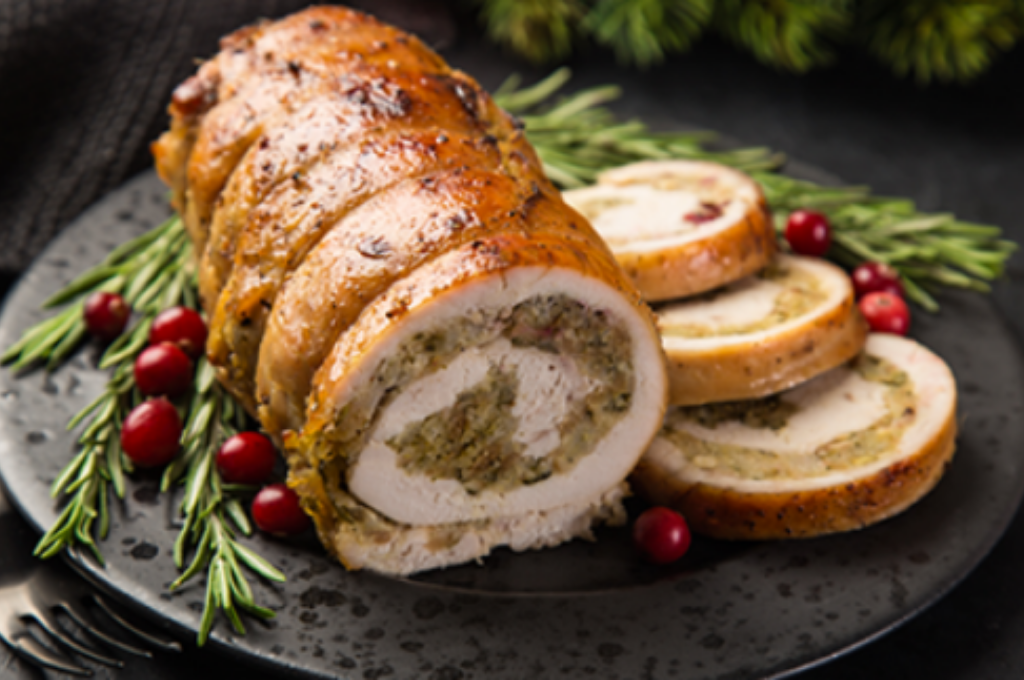 CHRISTMAS Boneless Rolled Chicken Roast (2.1kg) - Macadamia, Apricot and Herb (Gluten Free)
