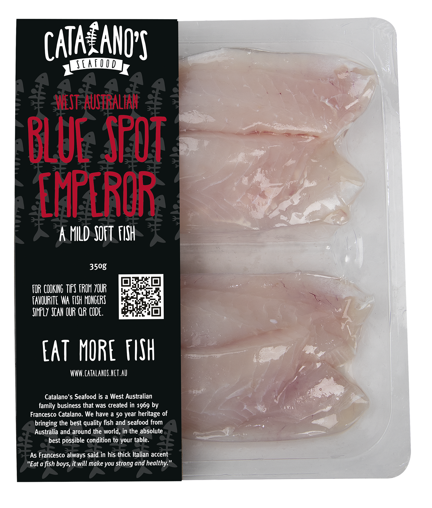 CATALANO'S SEAFOOD West Australian Blue Spot Emperor Fillets - FROZEN (350g)