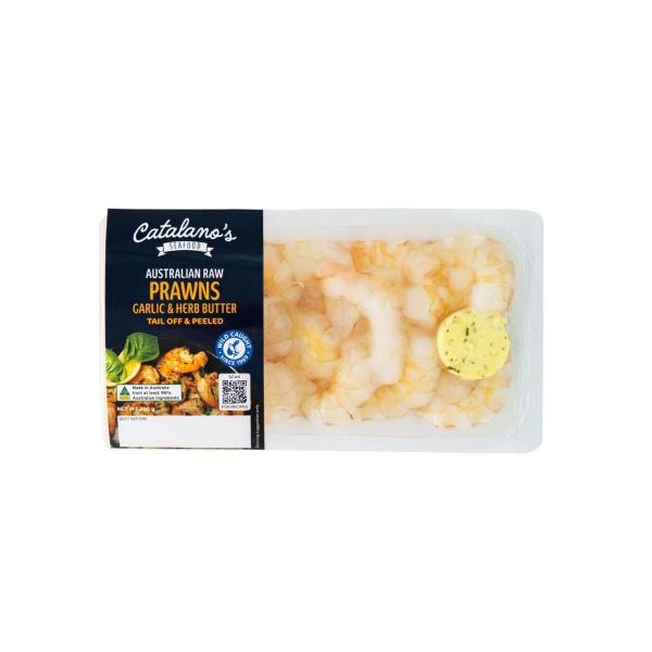 CATALANO'S SEAFOOD Australian Raw Prawn Meat with Garlic Butter - FROZEN (200g)