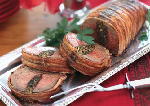 CHRISTMAS Organic Beef Porterhouse Wellington 1.5kg - Pate, Bacon and Mushroom Stuffing, Wrapped in Puff Pastry