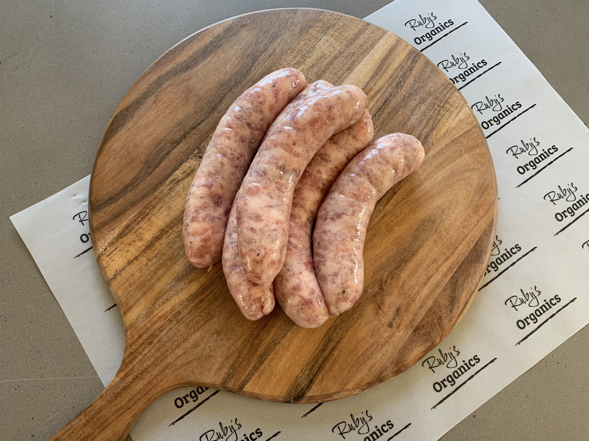 *Limit 2 per customer* SPECIAL BUY 1 GET 1 FREE Pork Pasture Fed - Chipolata Gluten and Preservative Free (500g) FROZEN